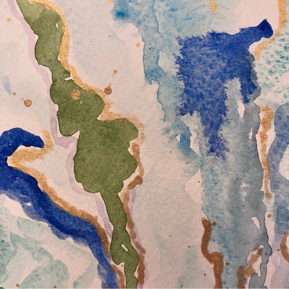 Abstract Waterfall Original Art Watercolor Landscape Painting - Picture 8 of 16